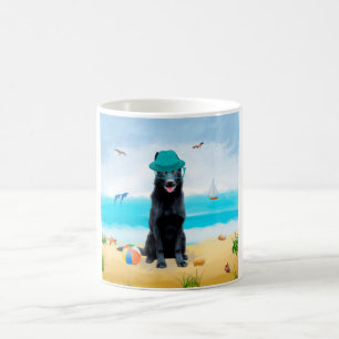 Mug Chien berger allemand noir sur la plage