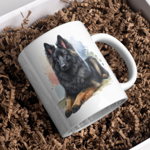 Mug Chien berger belge en aquarelle