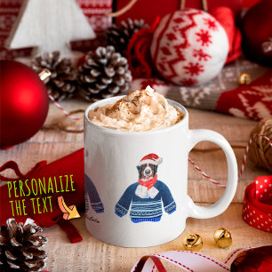 Mug Chien Bernois portant un pull moche amateur de chi