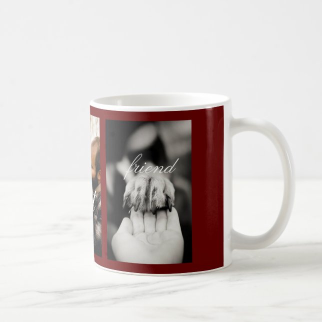 Mug Chien Best Friend Cute 3 Photo Nom de famille (Droite)