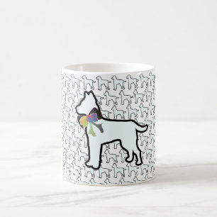 Mug Chien Blanc Avec Nœud