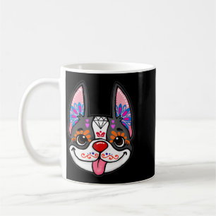 Mug Chien Boston Terrier Jour Des Morts Crâne De Sucre