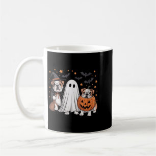 Mug Chien Bouledogue Anglais Sorcière Fantôme Citrouil