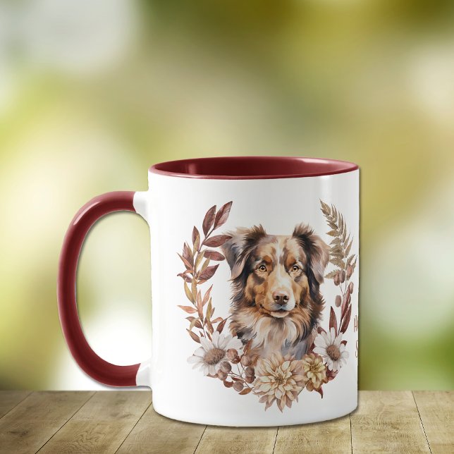 Mug Chien Brown rouge de l'Australie berger couronne d (Créateur téléchargé)