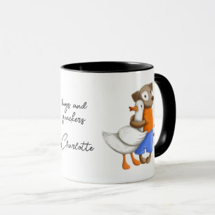 Mug Chien Canard Funny Love Script Nom personnalisé