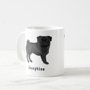 Mug Chien Carlin Noir Chien de Dessin Animé Mignon Net
