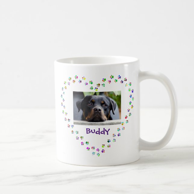 Mug Chien Chat Pet Amour Empreintes de pattes Coeur Ph (Droite)