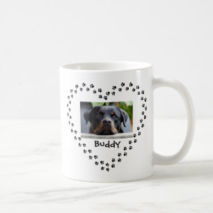 Mug Chien Chat Pet Lover Black Empreintes de pattes Co