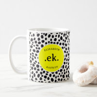Chien dalmate Abstrait Motif Monogramme jaune