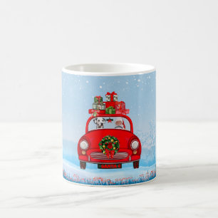 Mug Chien Dalmatien En Voiture Avec Le Père Noël