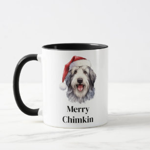 Mug Chien de berger anglais ancien Chapeau de Noël du