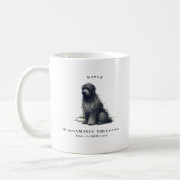 Chien de berger Bergamasco Aquarelle | Monogramme
