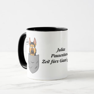 Mug Chien de berger dans son sac, drôle