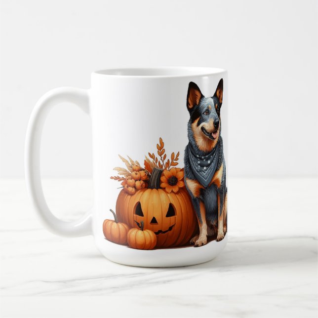 Mug Chien de bétail australien à côté d'une Jack-O-Lan (Gauche)