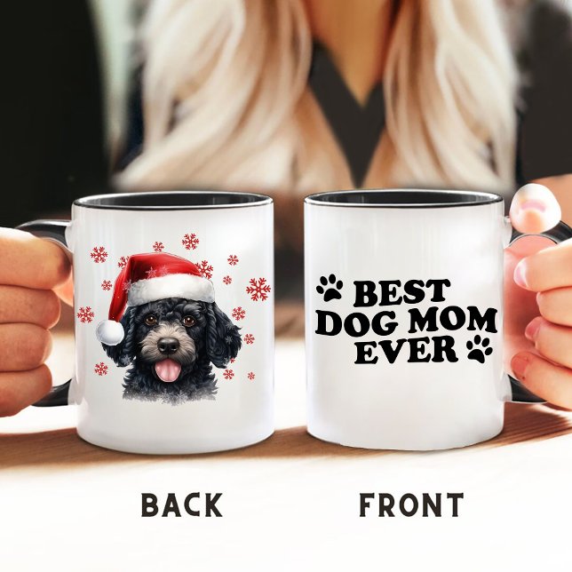Mug Chien de caniche de Noël Personnalisé (Créateur téléchargé)