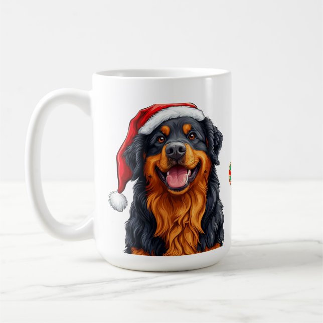 Mug Chien de caricature joyeux portant un chapeau de P (Gauche)