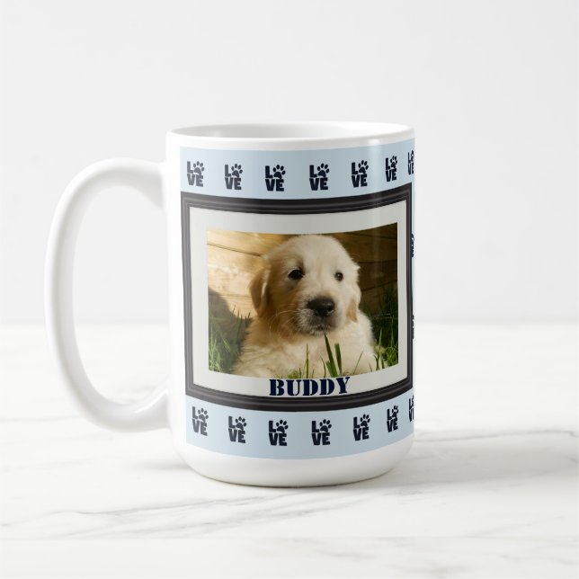 Mug Chien de compagnie Chat Photo Amour Empreinte de p (Gauche)