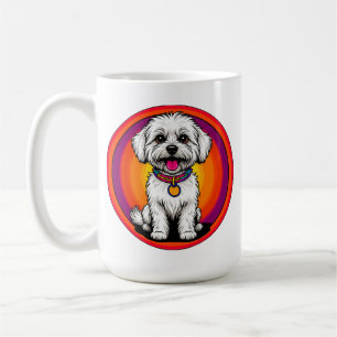 Mug Chien de dessin animé adorable portant une chaîne