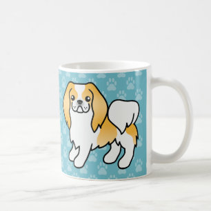 Mug Chien de dessin animé japonais chin blanc et citro