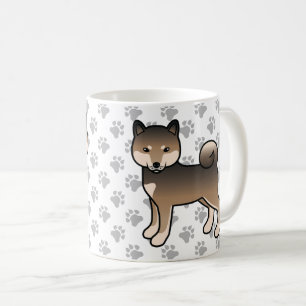 Mug Chien de dessin animé mignon Shiba Inu au sésame &