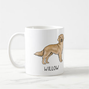 Mug Chien de dessin animé Retriever doré jaune Nom per