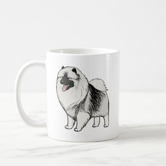 Mug Chien de dessin Keeshond | Cute Keesie Lover's (Gauche)