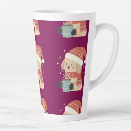 Mug Chien de Noël Bonnet Écharpe Pastel - Life is  Milchtasse