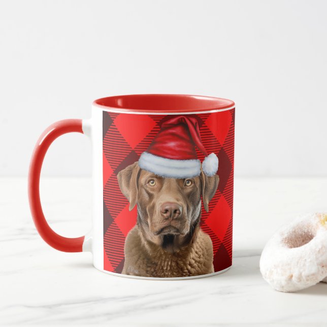 Mug Chien de Noël de la baie de Chesapeake (Avec donut)