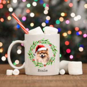 Mug Chien de Noël Poméranien Vacances Animaux