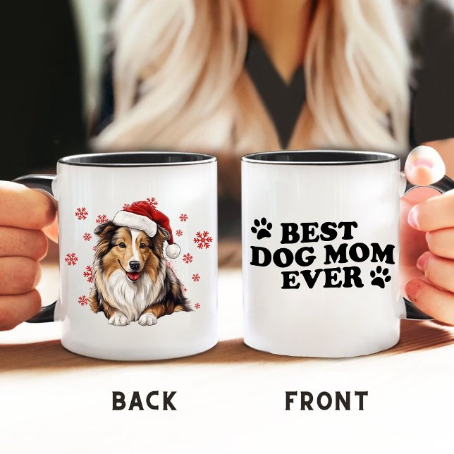 Mug Chien de Noël Rough Collie Personnalisé (Créateur téléchargé)