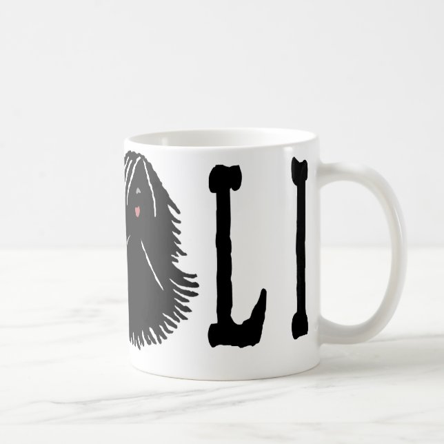 Mug Chien de Puli avec le texte de Puli (Droite)