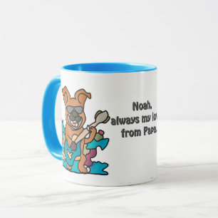 Mug Chien de rue rétro avec guitare Drôle
