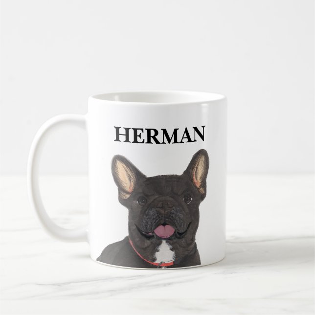Mug Chien de taule français français brindé noir perso (Gauche)