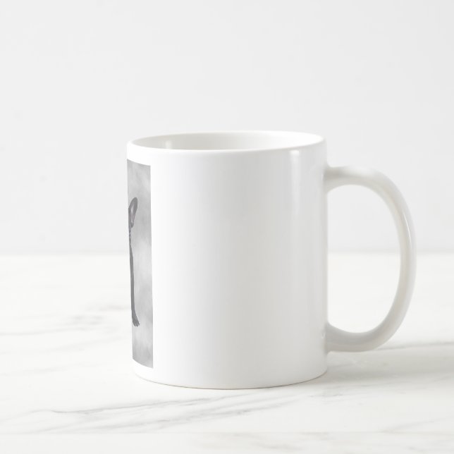 Mug Chien de taureau français assis aquarelle peinture (Droite)