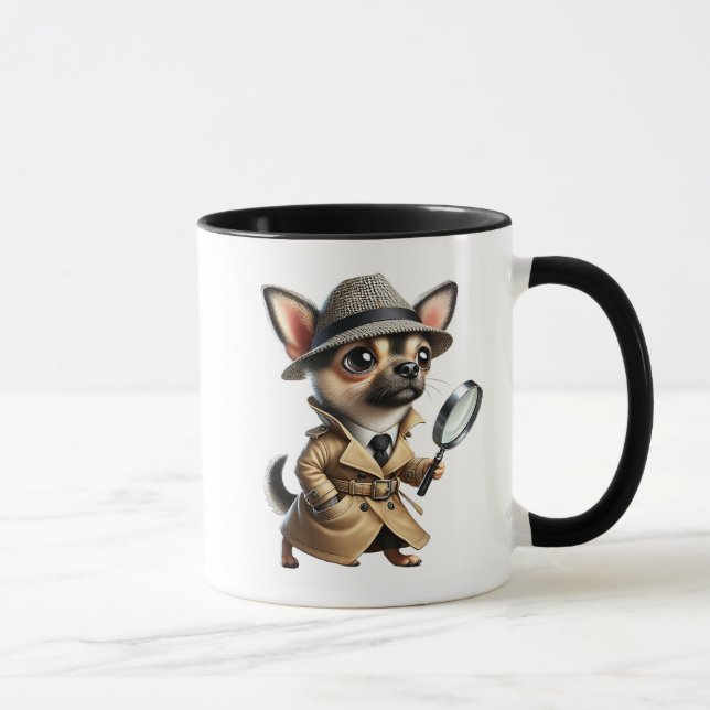 Mug Chien détective privé en pleine enquête. (Droite)