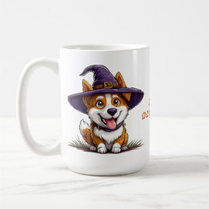 Mug Chien d'Halloween portant un chapeau de sorcière