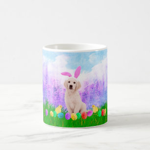 Mug Chien d'or retriever avec oeufs de Pâques Poussins