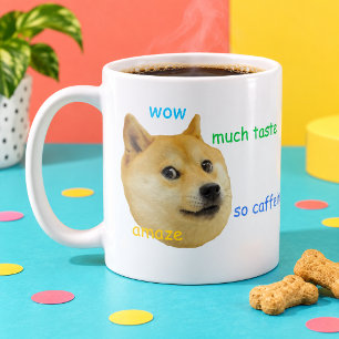 Mug Chien Drôle Mème Shiba Inu Wow Beaucoup de Café