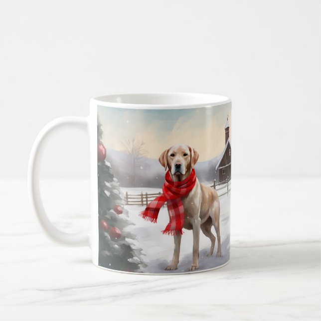 Mug Chien du Labrador à Noël de neige (Gauche)