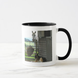 Mug Chien et cheval au ranch dans Menton, France