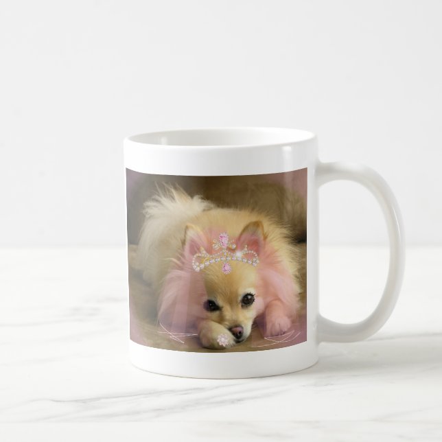 Mug chien féerique de princesse avec la couronne de (Droite)
