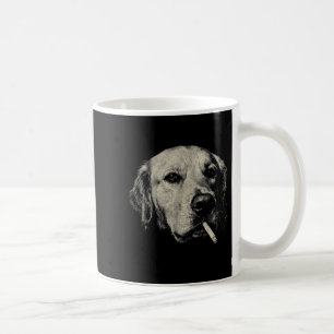Mug Chien fumant cigarette drôle mème retriever doré