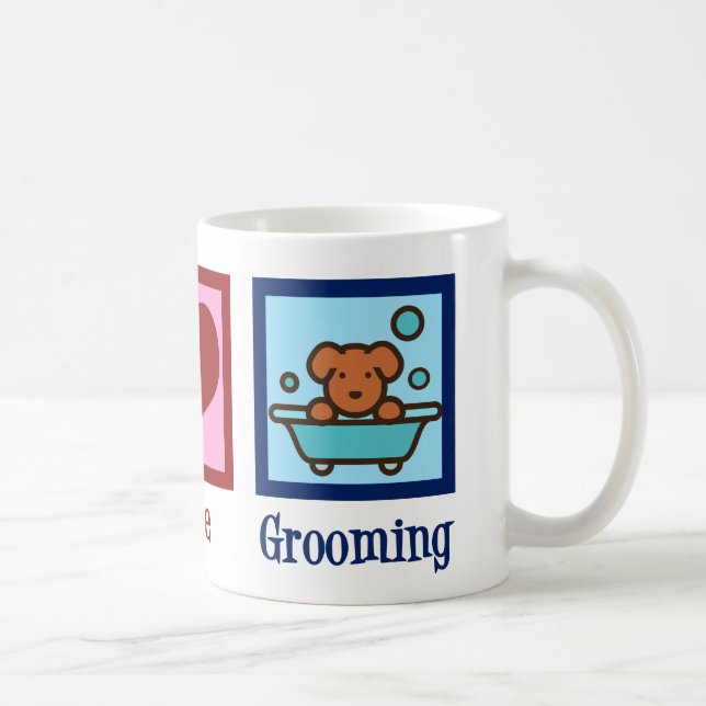 Mug Chien Groomer Paix Amour Animal de compagnie Groom (Droite)