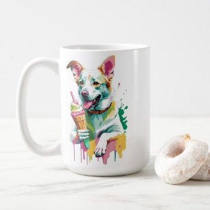 Mug Chien heureux mangeant une glace
