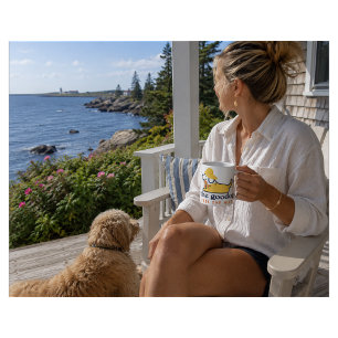 Mug Chien homard mignon silhouette chapeau ciré jaune