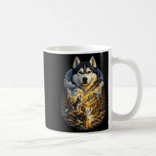 Mug Chien Husky Sibérien Nature Hurlement à la Lune