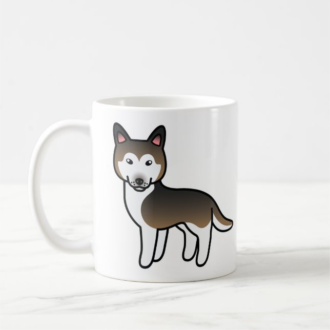 Mug Chien Husky Sibérien Sable Dessin Animé (Gauche)
