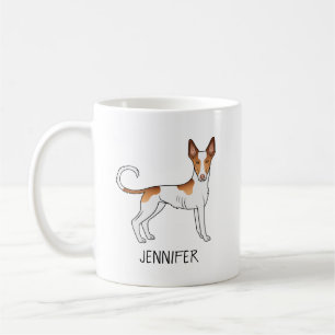 Mug Chien Ibizan Hound à poil lisse blanc et rouge ave