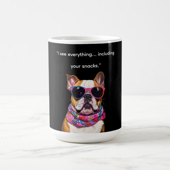 Mug Chien intelligent avec des lunettes – Citation drô (Centre)