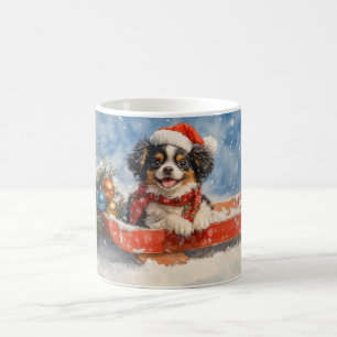 Mug Chien Japonais Chin en Luge Laissez Neiger Noël